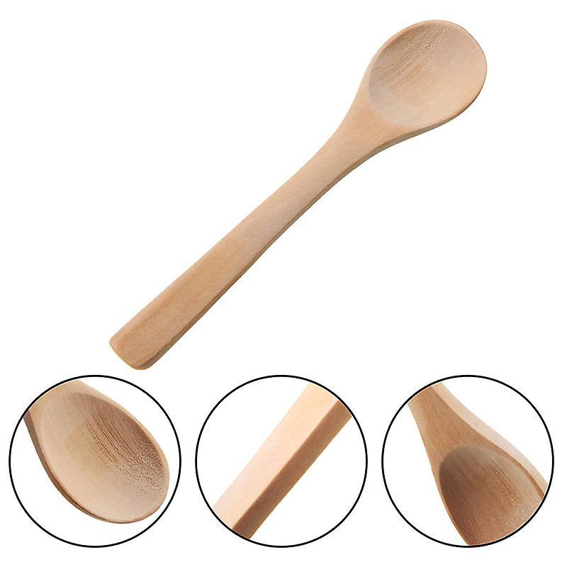 30 Pieces Mini Wooden Condiments Spoons Honey Teaspoon Wood Color