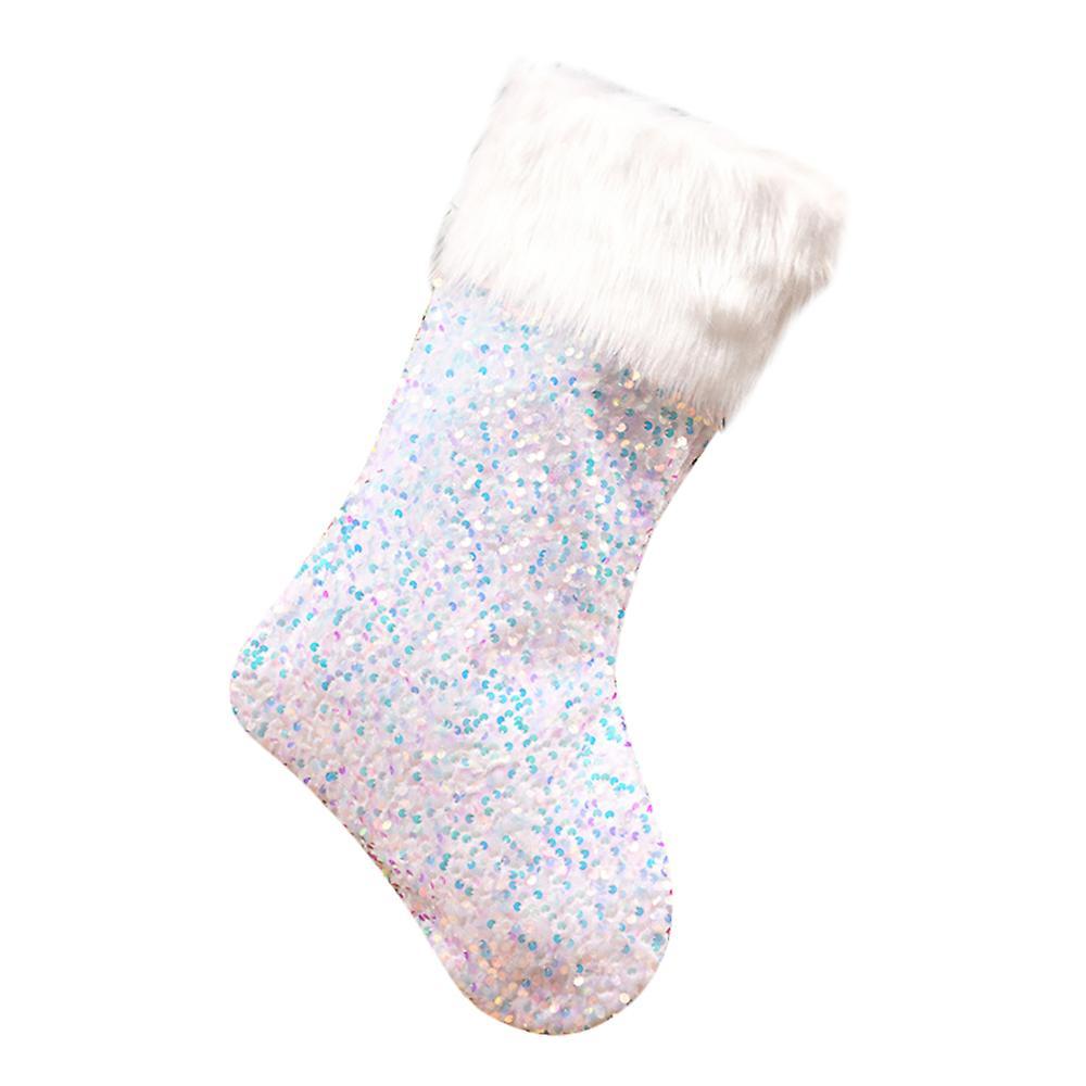 Sequin Christmas Stockings - Fireplace Candy Gift Bag, Multicolor