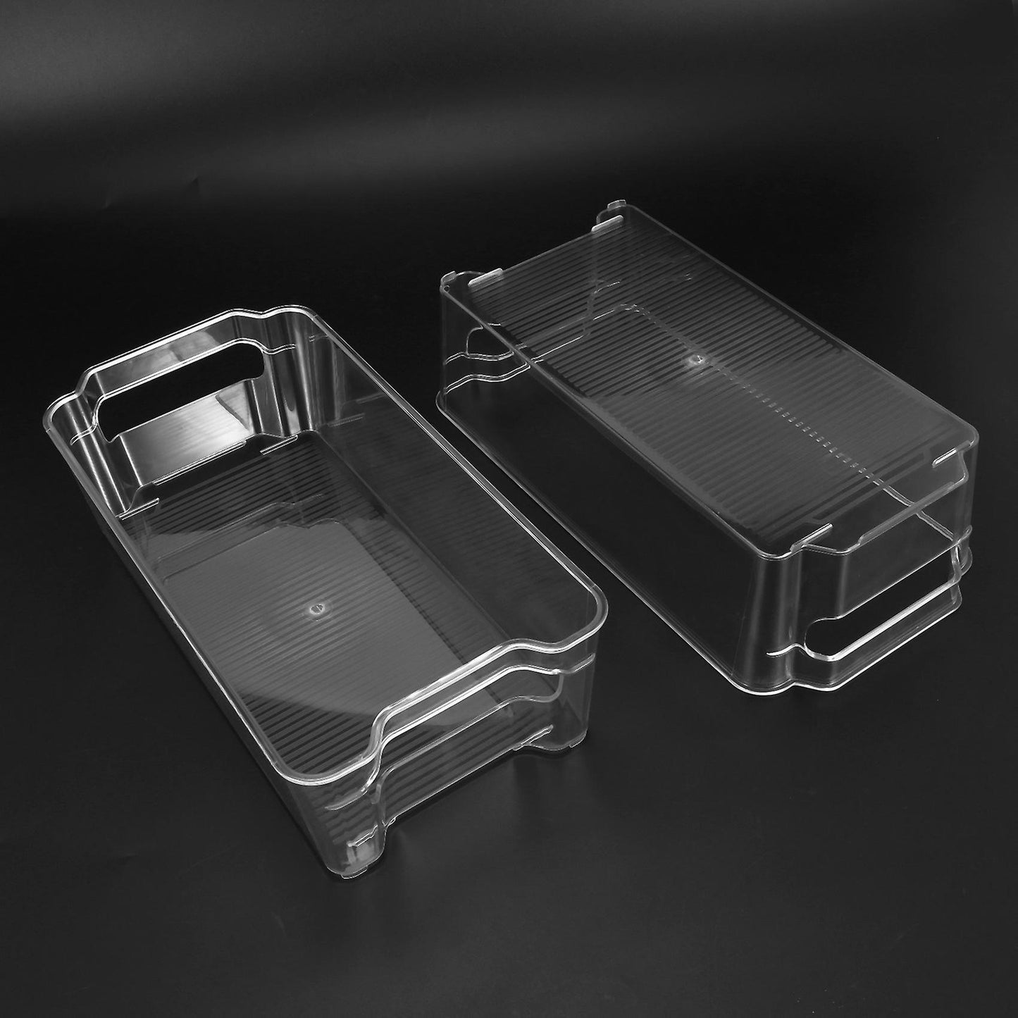 (4 Pack)pantry and Refrigerator Organizer Bins with Handles