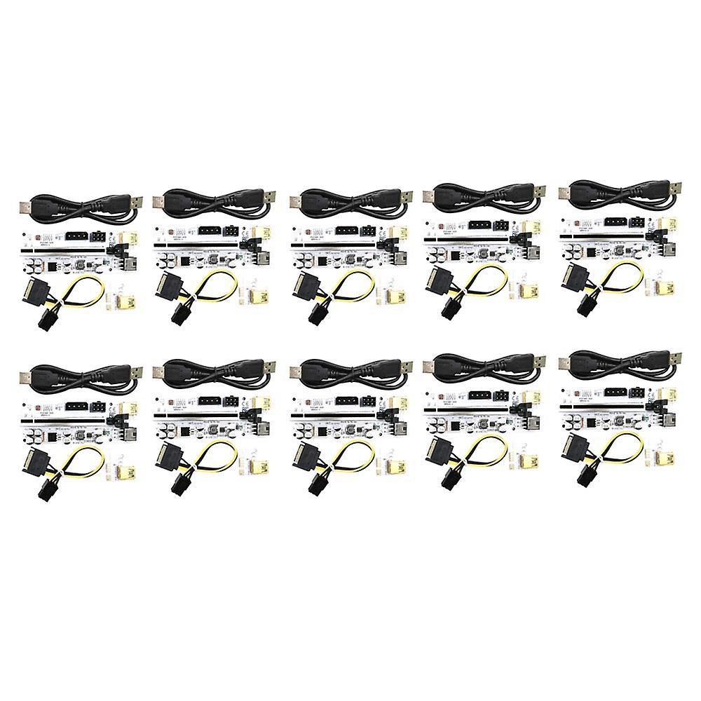 10pcs Ver010-x Pcie Riser Pci-e X1 to X16 Graphics Card Cable,white