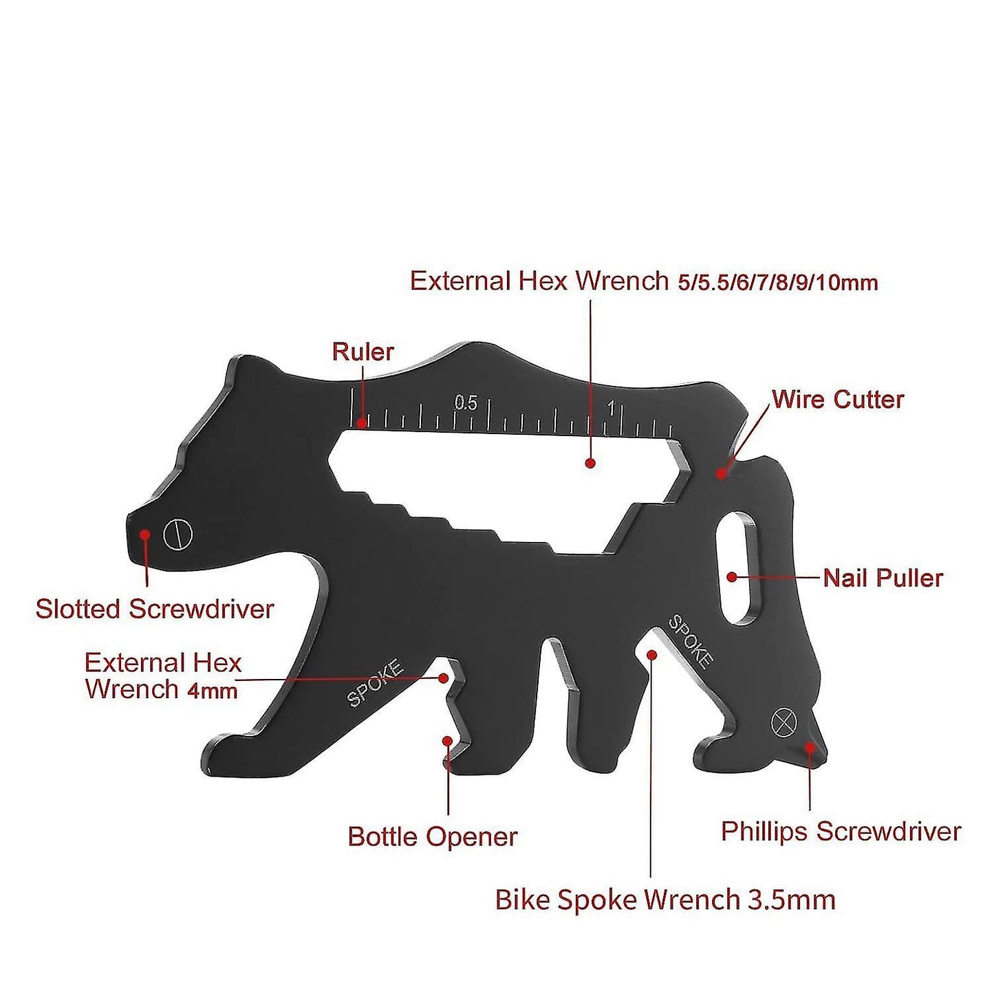 22-in-1 Snowflake Multitool with Multitool Card Snowflake Wrench E