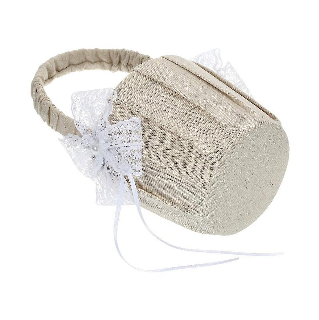 Bridal Flower Girl Flower Basket Fabric Flower Basket
