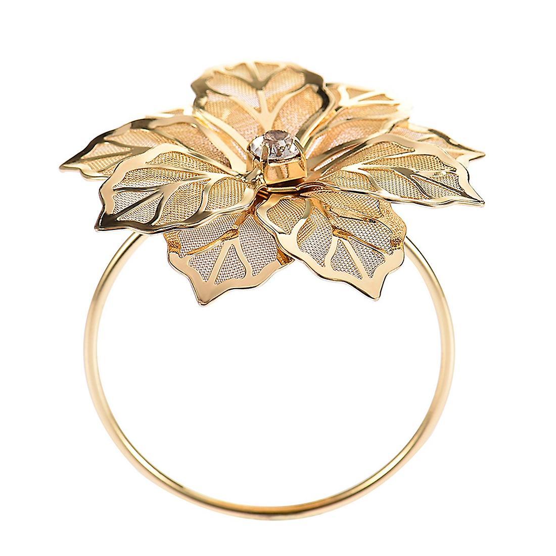 12pcs Alloy Flower Design Napkin Rings for Wedding Receptions