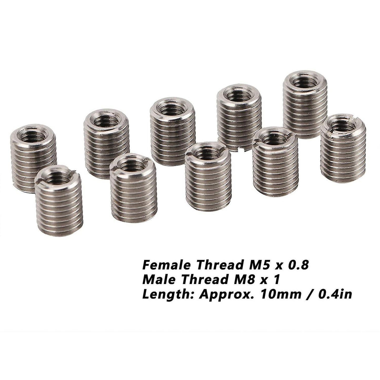 10 Pieces Of Inner M5 Outer M8 Length 10 Slotted Repair Nut