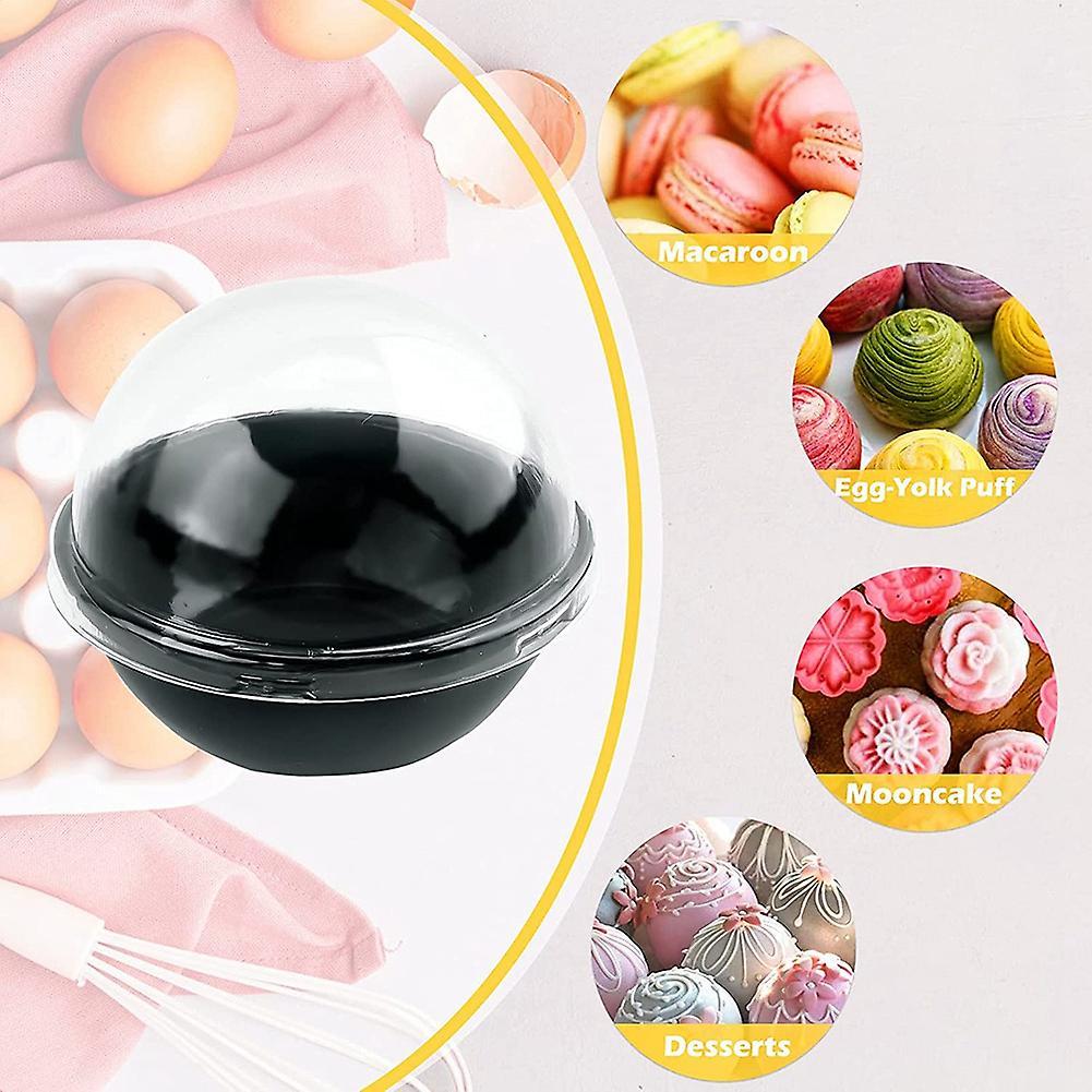 50 Pack Clear Plastic Mini Cupcake Container,for Mini Muffin Macaron
