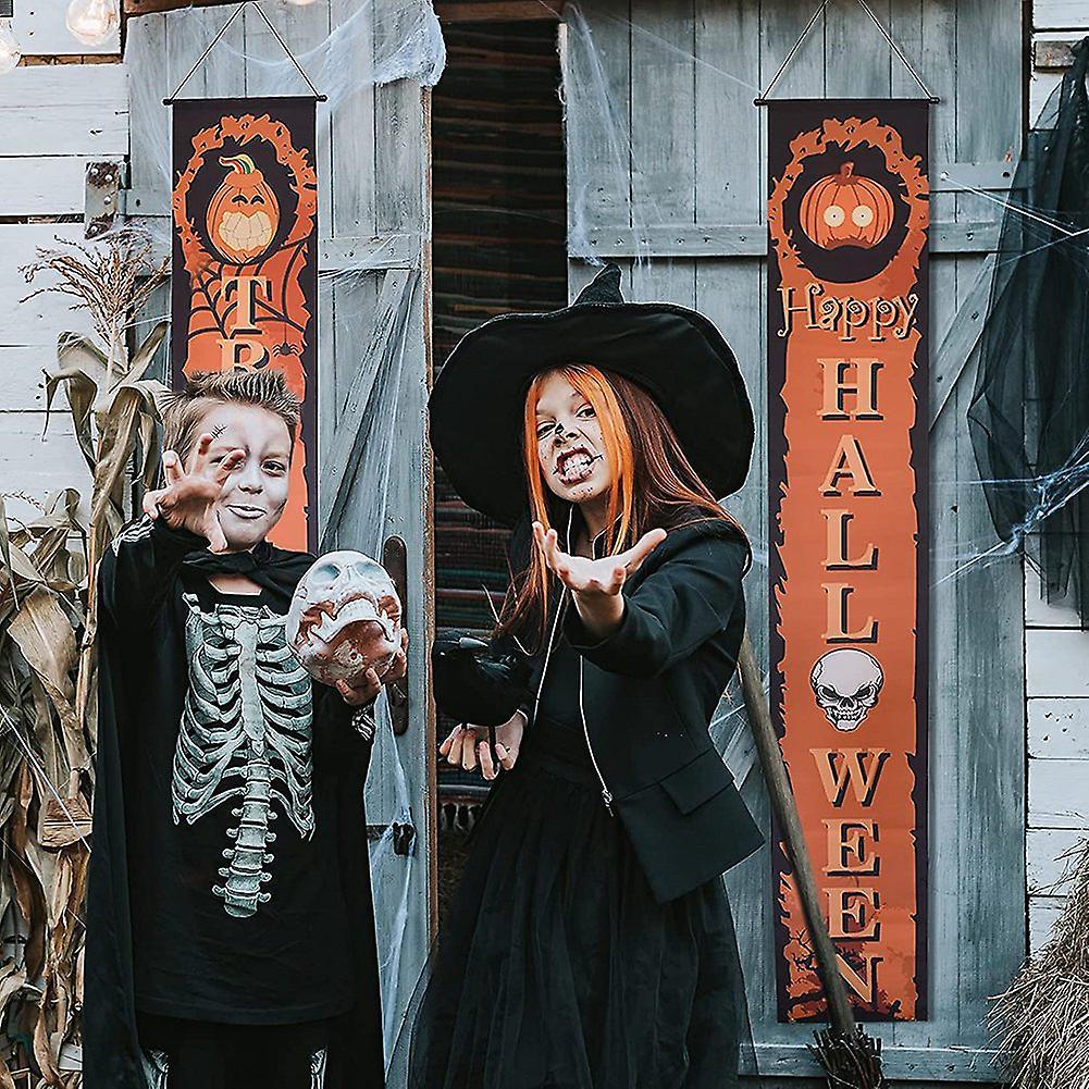 Halloween Decorations Outdoor Welcome Banners Porch Signs for Front