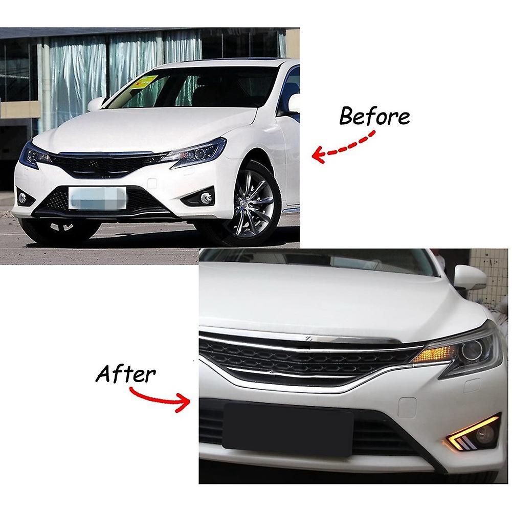 Car Led Dynamic Daytime Running Light,yellow+blue Light