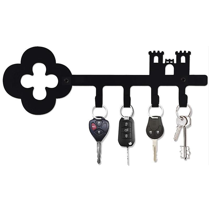 Decorative Wall Iron Key Holder, 4 Key Hooks for Car Or House Keys