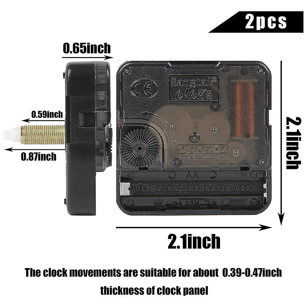 2pcs Quartz Clock Movement Replacement Kit for Diy Shaft Lengths 22mm