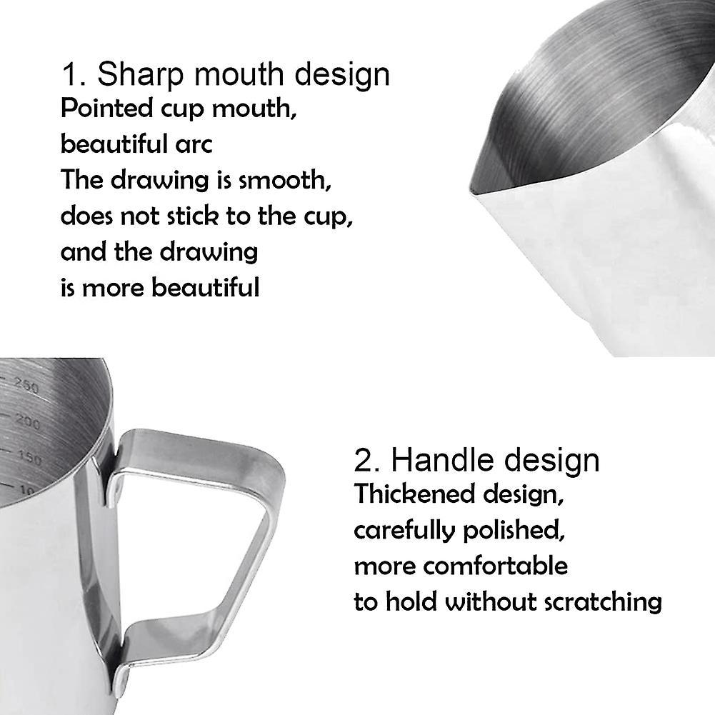 Milk Frothing Jug 350ml Stainless Steel Milk Jug for Coffee Machine