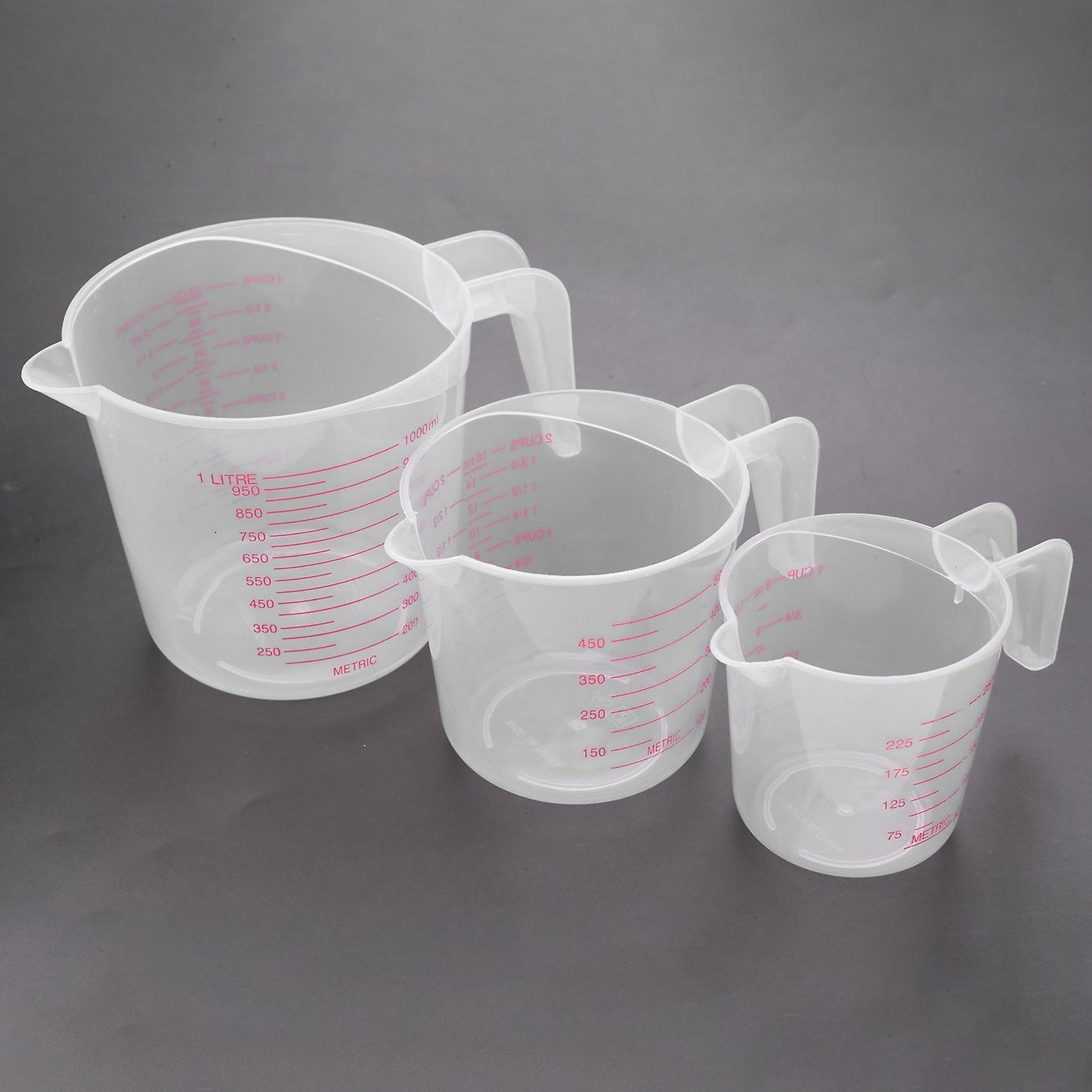 3pc Plastic Measuring Jug Set Large 4 Cup,kitchen Accessories