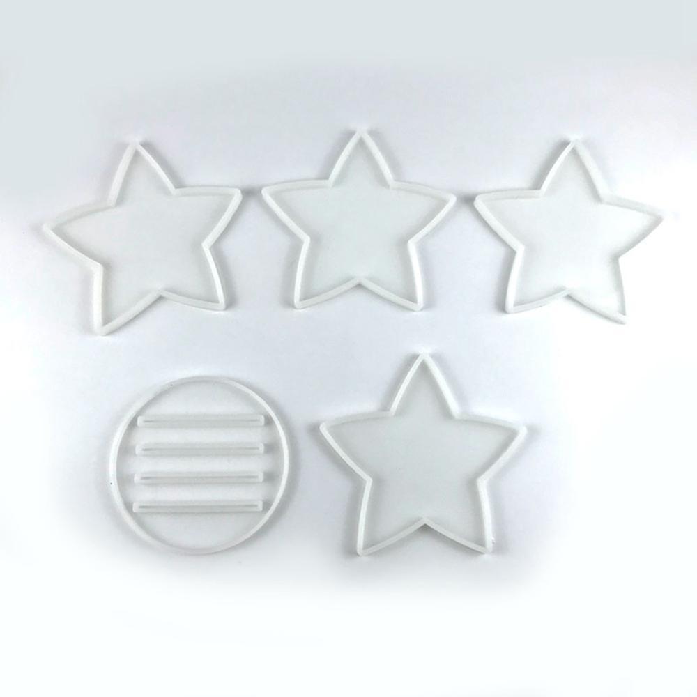5pcs Five-pointed Star Coaster Bracket Silicone Mold Diy Coaster