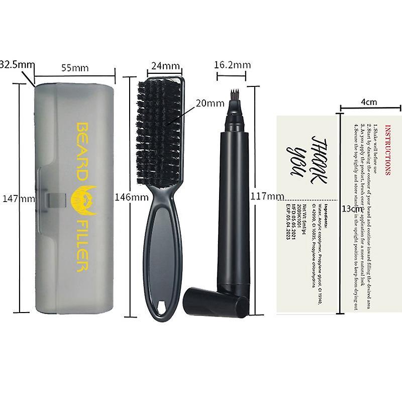 Beard Filling Pen Kit Male Mustache Repair Styling Tool(dark Brown)