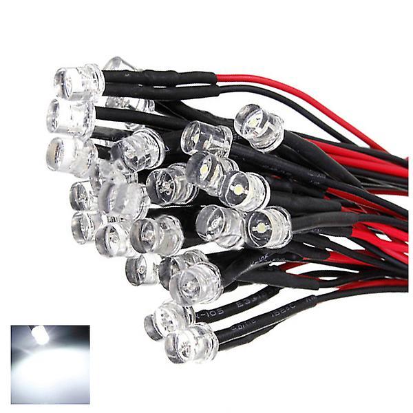 Wiring Led Lot Size: 5mm Flat Top Color:white Qty:10pcs