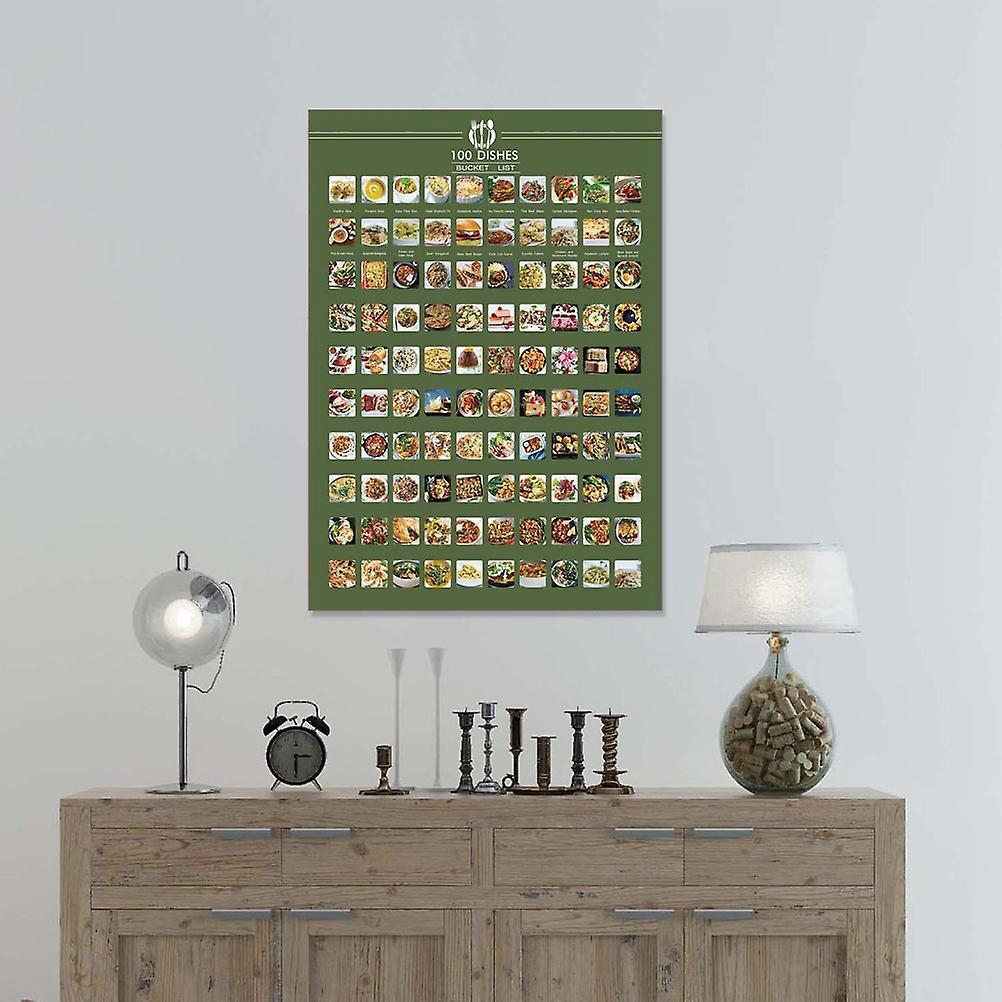 Top 100 List Scratch Menu Poster Wall Hanging Decorative Poster
