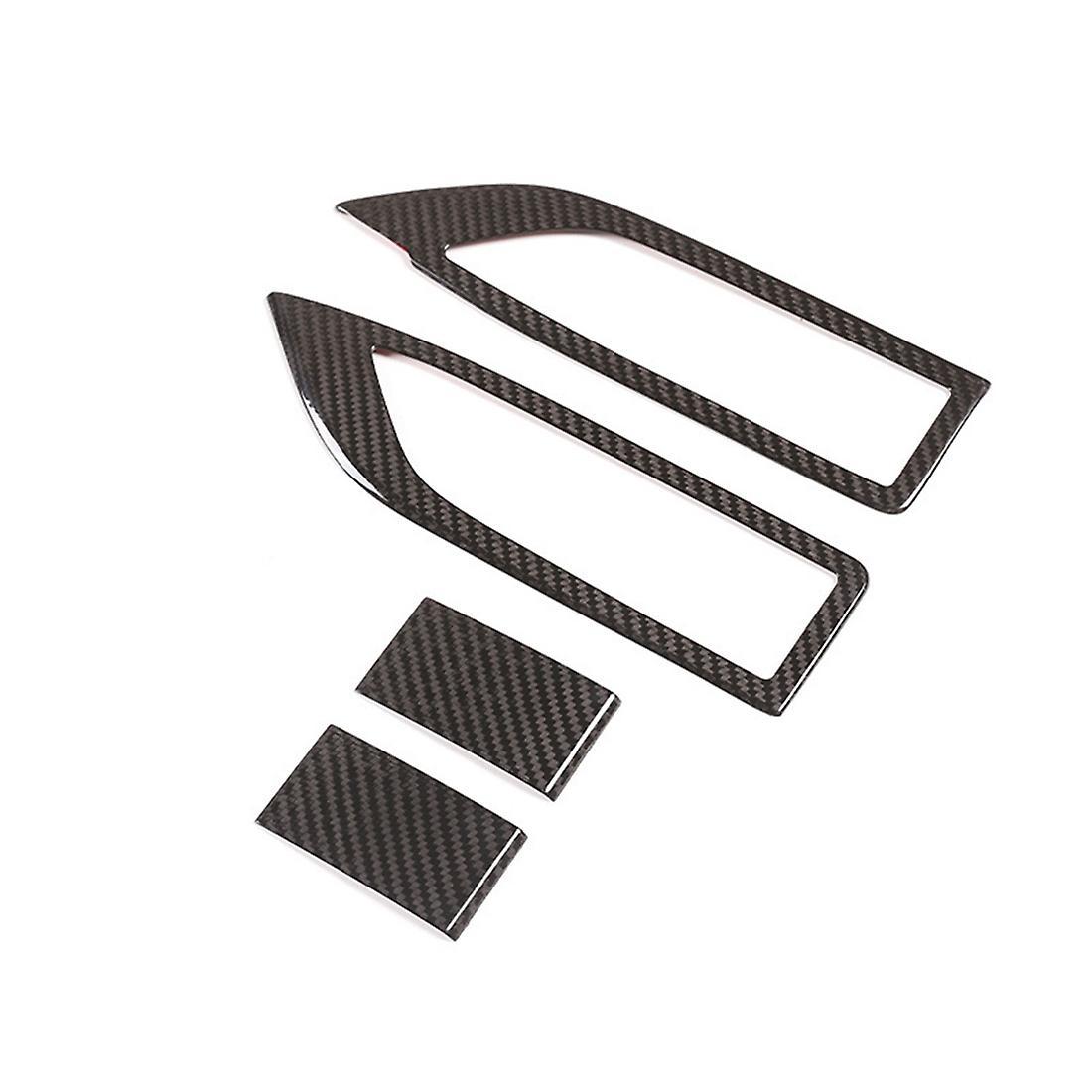 Real Carbon Fiber Door Window Lift Switch Button Cover Trim