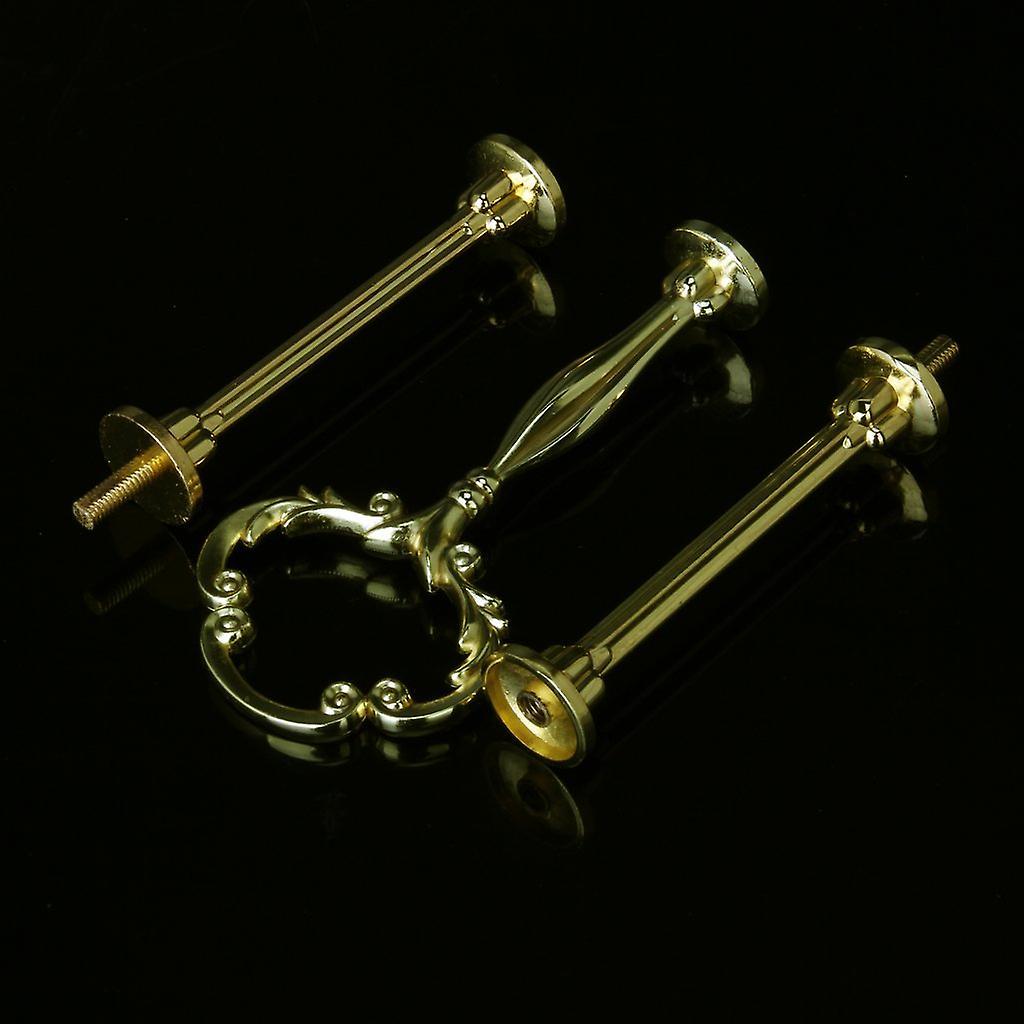 3 Tier Floral Cupcake Plate Cake Stand Fitting Handle (golden)