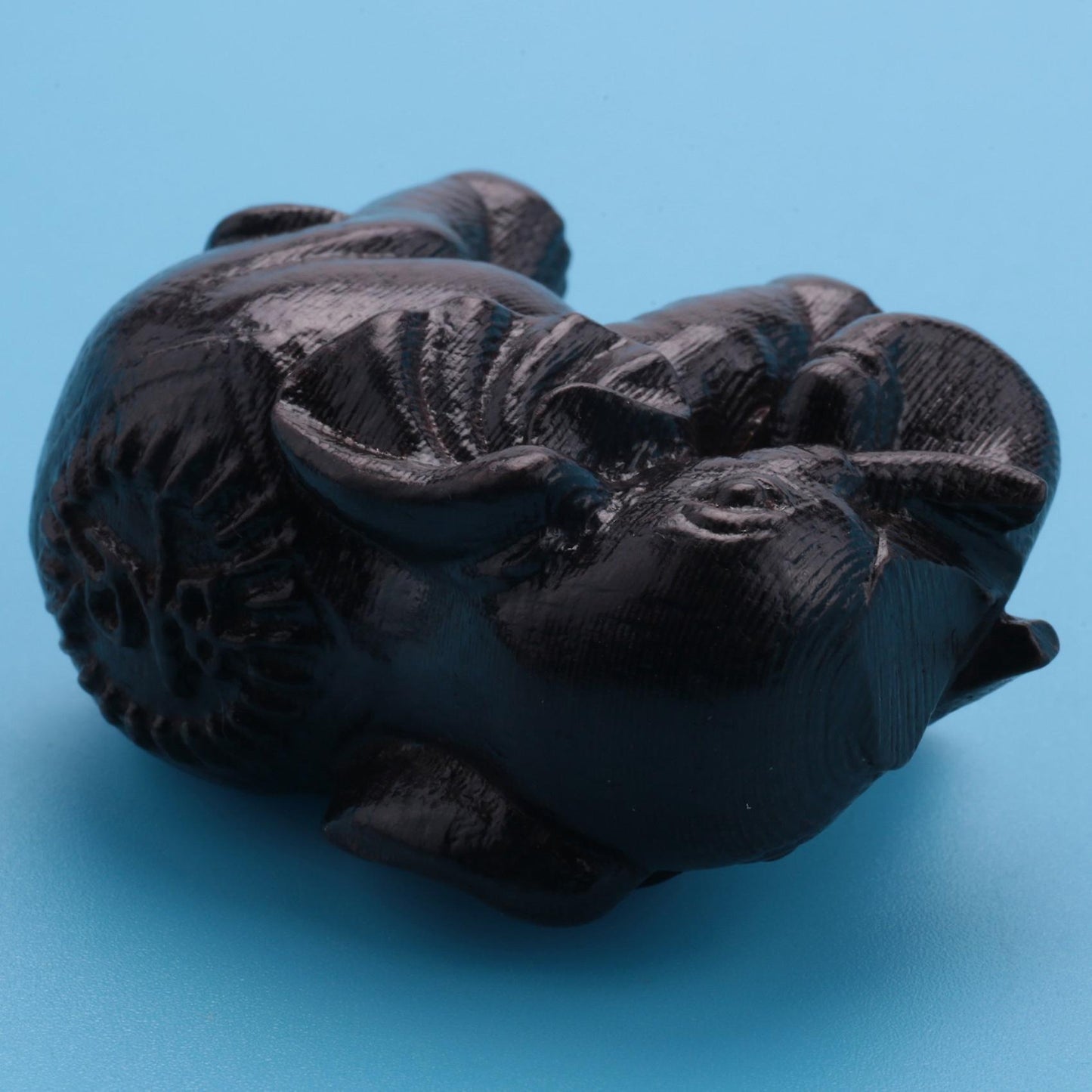 Ebony Elephant Ornaments Solid Wood Carving Furniture Porch Decor