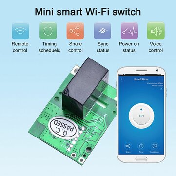 5Pcs SONOFF RE5V1C Relay Module 5V WiFi DIY Switch Dry Contact Output Inching/Selflock Working Modes