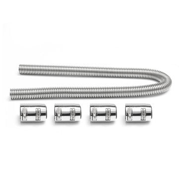 Car Off Road 48 Inch Silver Stainless Steel Radiator Coolant Water Hose & Cover Kit