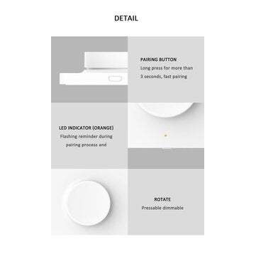 Yeelight YLKG08YL Smart bluetooth Wall Pasted Dimmer Light Switch for Ceiling Lamp ( Ecosystem Produ
