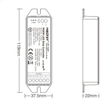 MiBOXER FUT038 (Upgraded) RGBW LED Strip Controller DC12V-24V Compatible with APP/RF Remote/Third Pa