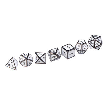 7Pcs Zinc Alloy Enamel Dices Set Polyhedral Solid Metal Dice Role Playing Game Dice Gadget RPG