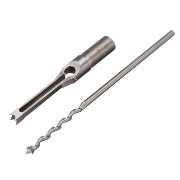 Drillpro 4pcs Square Hole Drill Bits Woodworking Auger Mortising Chisel Set Kit 1/4 to 1/2 Inch Tool