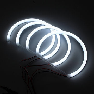4PCS 131+146mm Cotton Light White LED Angel Eye Halo Ring Headlights For BMW E46