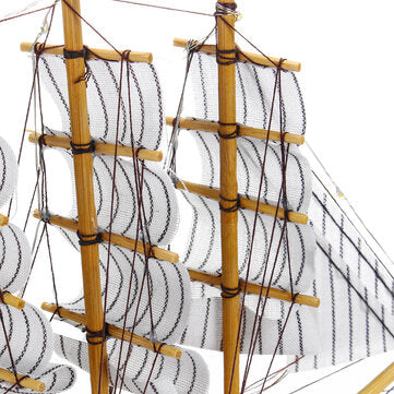 10 LEDs Wood Sailing Boats Ship Model Wooden Craft Sailor Handcrafted Boat Home Decoration