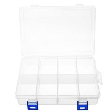 8 Grids Transparent Storage Box Double Latch Compartments Parts Container Assortment Organizer