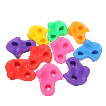 10pcs Plastic Colorful Textured Climb Rock Wall Stones Kids Assorted Holds Climbing Ascender