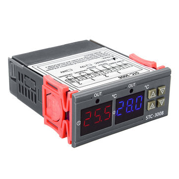 110-220V STC-3008 Digital Display Intelligent Dual Control Electronic Thermostat Dual Display Dual T