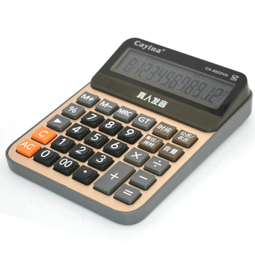 Cayina CA-6622V Voice Calculator Date Time Display Alarm Calculator with Large Screen Batteries Powe