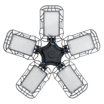 E27 E26 280W LED Garage Light Bulb Deformable Ceiling Fixture Workshop Lamp