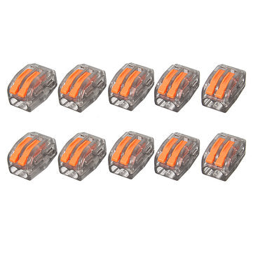 Excellway ET15 20Pcs 2 Pin Spring Terminal Block Electric Cable Wire Connector