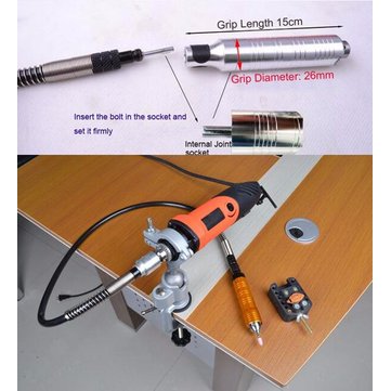 6mm Electric Grinder Extension Flexible Shaft with 0.3-4mm Key Chuck for Rotary Grinder Tool