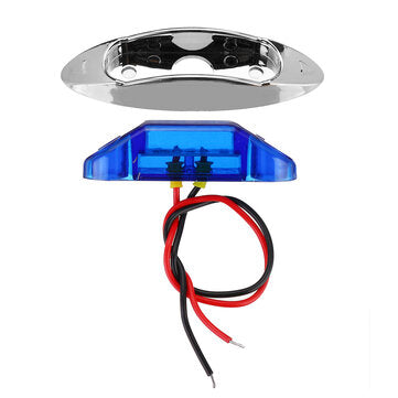 4Pcs Blue 3LED 24V Side Marker Indicator Light Clearance Lamp Truck Trailer Lorry Van