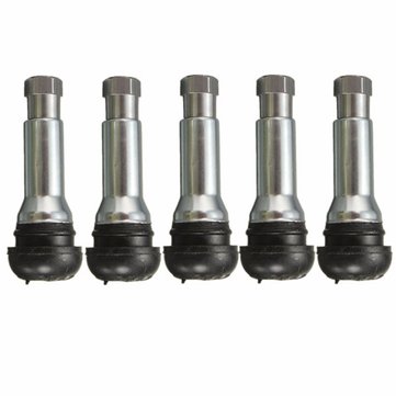 5pcs Car Chrome Alloy Copper Tubeless Rubber Wheel Tyre Valve Stem Dust Cap Cover