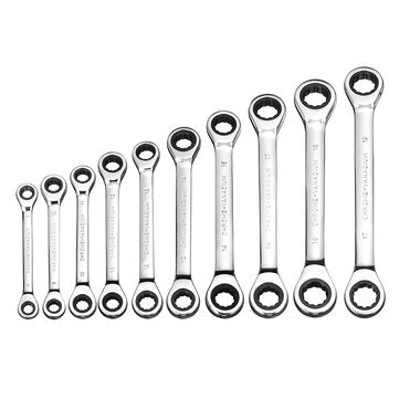 8-19mm Steel Metric Fixed Head Ratchet Spanner Wrench Double End Ring Tool (TYPE: G..)