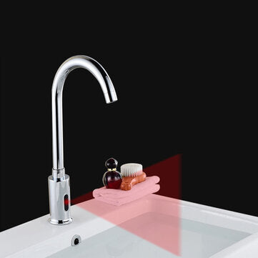 Zinc Alloy Automatic Infrared Sensor Kitchen Basin Sink Faucet Smart Touchless Sink Single Cold Tap