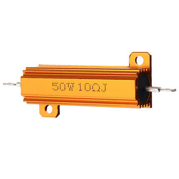 RX24 50W 10R 10RJ Metal Aluminum Case High Power Resistor Golden Metal Shell Case Heatsink Resistanc