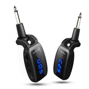 Xiexunda U12DX LED Display Wireless Guitar Bass Transmitter Receiver UHF Guitar Wi... (COLOR: BLACK)