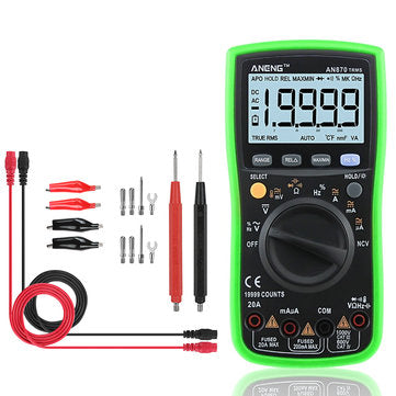 ANENG AN870 Auto Range Digital Multimeter 19999 Counts True-RMS NCV AC/DC Voltage Green