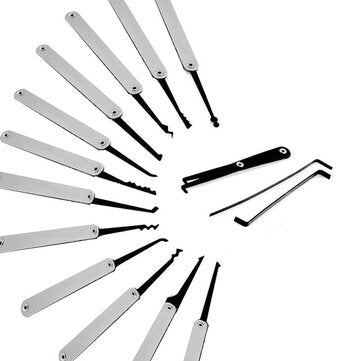 DANIU Transparent Practice Padlock with 12pcs Unlocking Lock Picks Set Key Extractor Tools