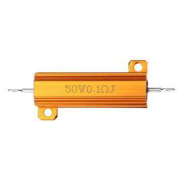 5pcs RX24 50W 0.1R 0.1RJ Metal Aluminum Case High Power Resistor Golden Metal Shell Case Heatsink Re