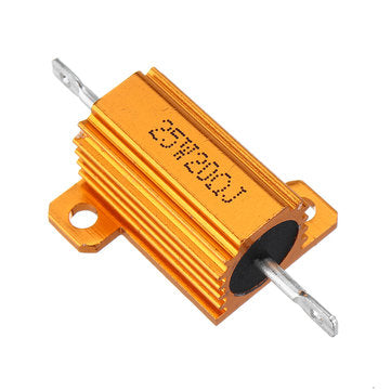 3pcs RX24 25W 20R 20RJ Metal Aluminum Case High Power Resistor Golden Metal Shell Case Heatsink Resi