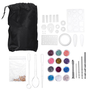 98Pcs DIY Mold Tools Kit for Crafts Silicone Epoxy Mould Resin Casting Molds