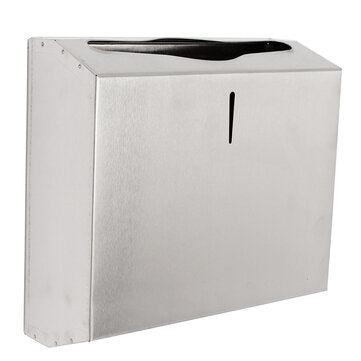 Stainless Steel Compact Hand Towel Paper Shelf Holder Dispenser With Lock Washroom Use