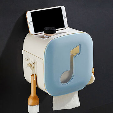 Wall Paper Holder Rack Tissue Box Cover Bathroom Toilet Storage Organiser Case (COLOR.: BLUE)